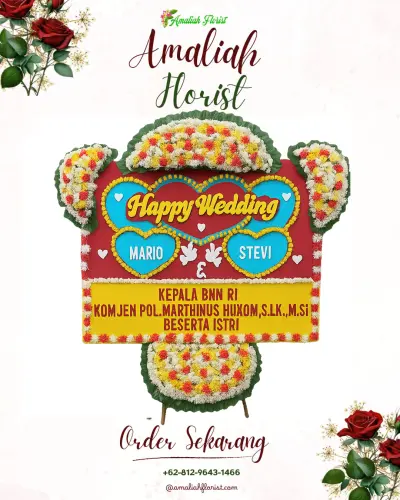 Karangan Papan Bunga Pernikahan di Parakannyasag